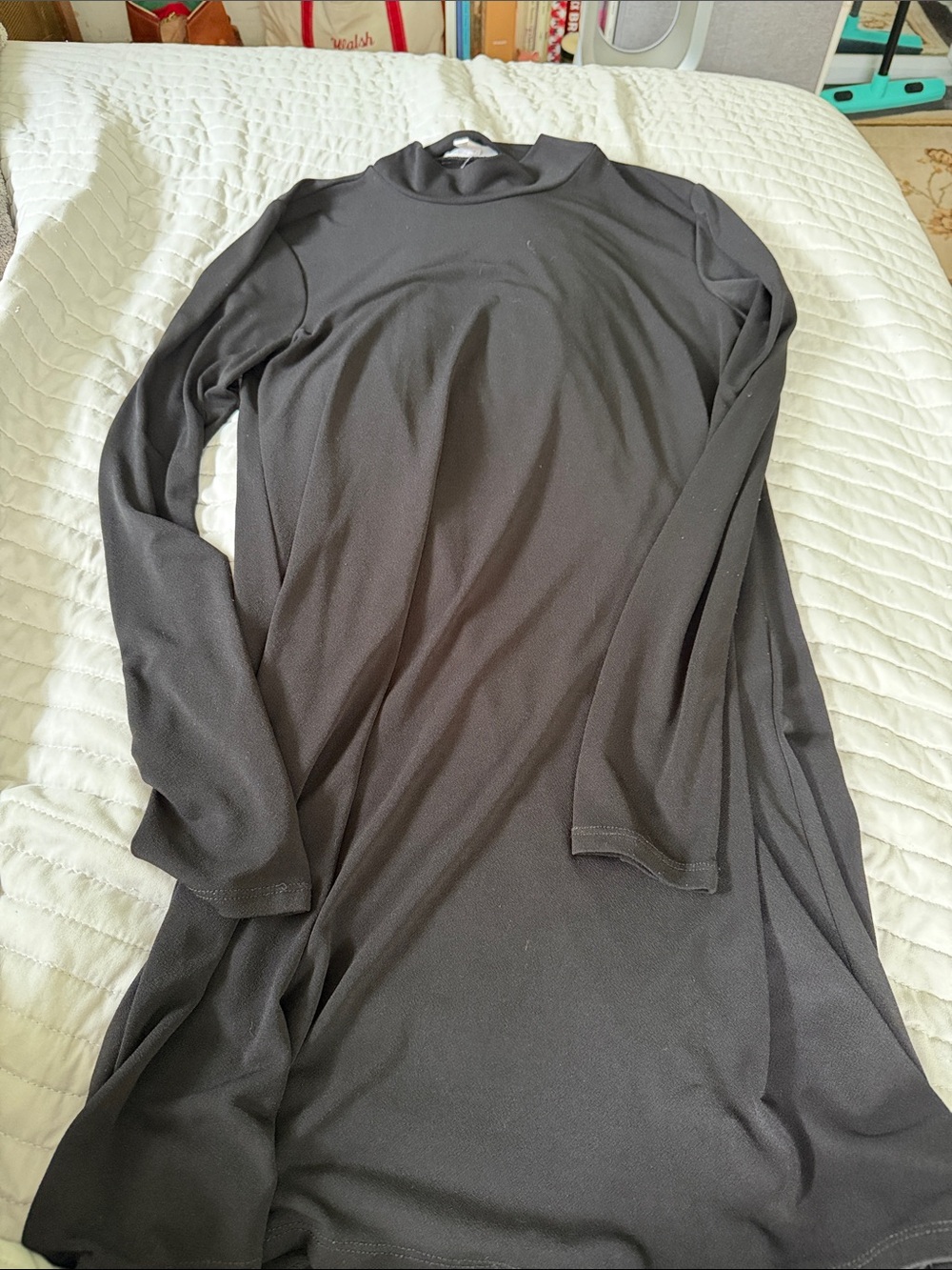 BCBGeneration Black Long-Sleeve Mock Neck Dress
